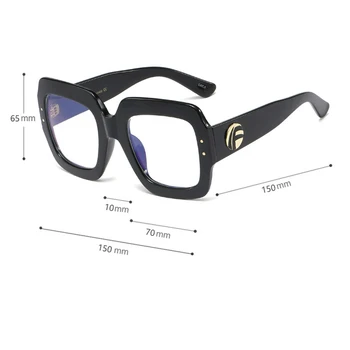 Büyük boy okuma gözlüğü Çerçeve kadın Anti mavi ışık moda Marka kare Diyoptri Gözlük çerçeveleri Kadın Vintage 0 ~ + 6.00