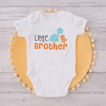 Büyük Küçük Kardeş Kardeşler Eşleşen T Shirt Erkek Bebek Giysileri Yenidoğan Bodysuit Erkek T-shirt Doğum Günü Partisi Hediyeler Kıyafet