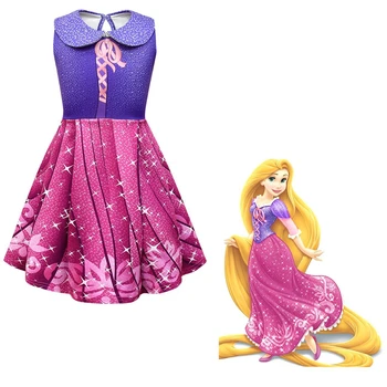 Cadılar bayramı Cosplay Kız Rapunzel Ariel Anna Yasemin Cesur Tiana Kar Beyaz Prenses Elbise Peri Çocuk Doğum günü parti giysileri