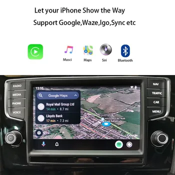 CarSight Kablosuz Apple CarPlay Çözümü VW MK7 Golf Touran Google Mesaj Siri Ses Çalma Apple Kütüphane Spotify Müzik Çalmak