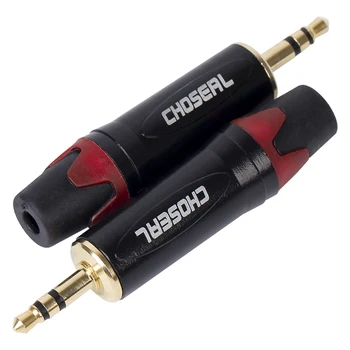 Choseal QD2008R 4 adet / grup 3.5 mm Kulaklık jak adaptörü 24K Altın Kaplama AUX Kablosu 3 Pin Lehim Konektörü
