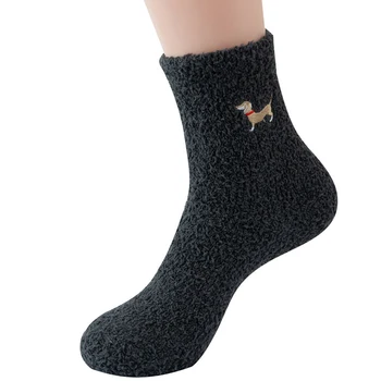 Dachshund Köpek Kalınlaşmak Kış Sıcak Kabarık Çorap Erkek Çorap Sevimli Yumuşak Mercan Kadife Çorap Kapalı Kat Havlu Çorap Nefes
