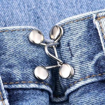 Dikişsiz Çıkarılabilir Kot Düğmeleri Bel Streç Ayarlanabilir Boyutu kadın Bel Metal Toka Aksesuarları