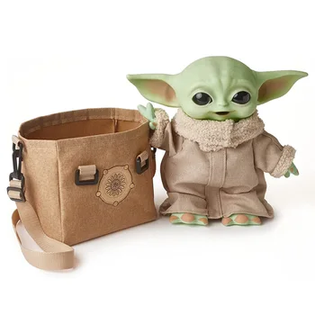 Disney Yetkili Star Wars Mannoda Bebek Yoda-grogu Kawaii Peluş ses efektli oyuncak Retro Sırt Çantası çocuk noel hediyesi