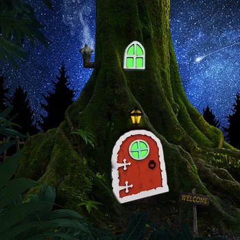 Diş Perisi Kapı Kiti Diş Perisi Kiti Peri Kapı Ağacı Karanlıkta Parlayan Minyatür Gnome Kapı Peri Bahçe Aksesuarları Masa