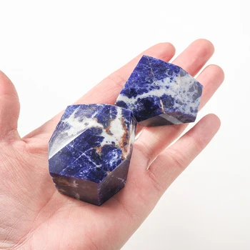 Doğal Düzensiz Taş Geometri Sodalite Kristal Süsler Şifa Reiki Mavi Kuvars Cilalı Enerji Mineral Ev Dekor