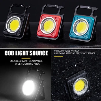 Döngüsü Bölge Mini LED çalışma ışığı 3 Renk Kamp Yürüyüş El feneri Güçlü Mıknatıs İle Taşınabilir Su Geçirmez cob flaş ışığı