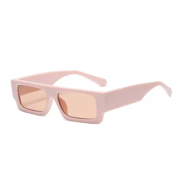 Düz Üst Kare Shades Güneş Gözlüğü Kadın Erkek Seyahat Retro Dikdörtgen güneş gözlüğü Kadın Küçük Yüz Gözlük zonnebril dames