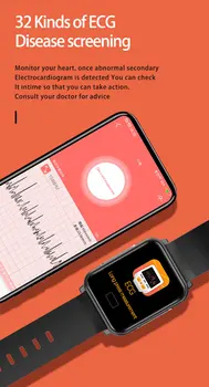 E33 Bluetooth akıllı saat Kalp Hızı Kan Basıncı İzleme Spor Su Geçirmez Smartwatch erkek ve kadın İzle Saat 2021
