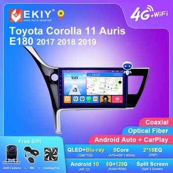 EKIY T7 8G + 128G Android 10 Toyota Corolla 11 Auris E180 2017 2018 2019 Araba Radyo Multimedya Video Oynatıcı GPS NaviStereo 2DİN