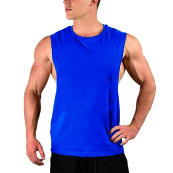 Erkek Cut Out Kolsuz gömlek Spor Salonları Stringer yelek Boş Egzersiz T-Shirt Kas Tee Vücut Geliştirme Tank Top Spor Giyim