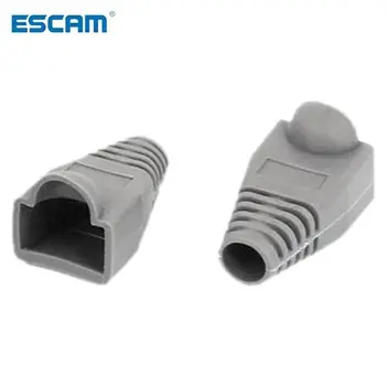 ESCAM Ethernet Gri Kauçuk RJ45 Konnektör Botları Kapak Kılıf Koruyucu 50 adet