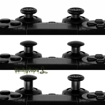 EXtremeRate Siyah Değiştirilebilir Thumbstick 3 Sapları Ayarlanabilir Joystick PS5 Denetleyici, PS4 Tüm Model Denetleyici
