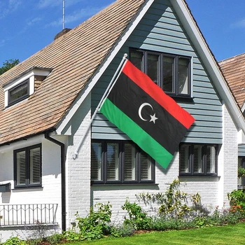 Flagnshow Libya Bayrağı 3X5 FT Asılı Libya Ulusal Bayrakları Polyester Pirinç Grommets ile Ücretsiz Kargo Dekorasyon için