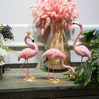 Flamingo Süsler İskandinav Ev Dekorasyonu Hayvan Reçine Heykel Dekorasyon Masaüstü Süsler Yaratıcı Pembe Modern El Sanatları Hediyeler