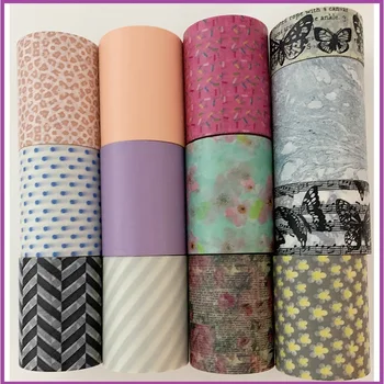 Geniş washi bant düz renk washi kağıt bant temel desen tasarımı