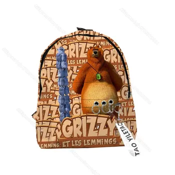 Grizzy ve Lemmings 3D Baskı Sırt Çantaları Erkek Kız Çocuklar Karikatür Okul Çantaları Öğrencileri Anime Okul Çantalarını Çocuk Oyun Sırt Çantaları