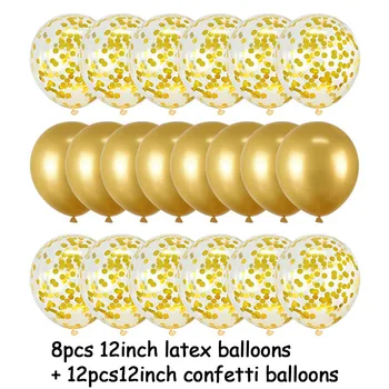 Gül Altın Konfeti Lateks Balonlar 20 Paket 12 inç Doğum Günü Balonlar Metal Globos için Parti Düğün Gelin Duş Süslemeleri