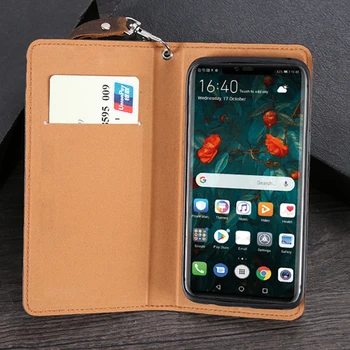 Hakiki Deri Telefon Flip Case Huawei P10 P20 P30 Lite P40 Mate 10 20 30 40 Pro Artı Y6 Y7 Y9 2019 Doğal İnek Derisi Kapağı