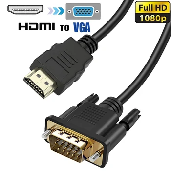 HDMI VGA Kablosu Dönüştürücü 1080 P Erkek Sürücü-ücretsiz Çip İle 6 Ayaklar 1.8 M Kablo İçin Bilgisayar / Masaüstü / Dizüstü / PC / Monitör