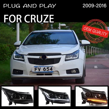 Headlight For Cruze 2009-2016 Car автомобильные товары LED DRL Hella 5 Xenon Lens Hid H7 Cruze Car Accessories