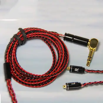 High-end MMCX kablo için uygundur Shure SE215 535 846 kulaklık 8 tellerinin gümüş kaplama kulaklık kablosu el dokuması yükseltme hattı