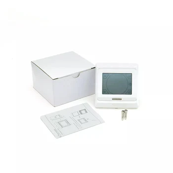 HVAC Kontrol Dokunmatik Ekran Programlanabilir Manifoldu 16A 230V CE Beyaz Çerçeve M9 Dijital yerden ısıtma termostatı