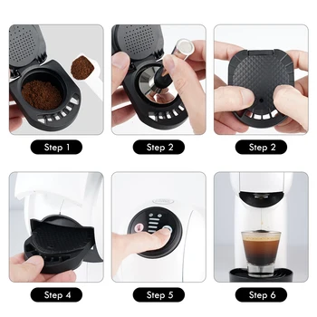 Icafilas Yeniden Kullanılabilir Adaptör Dolce Gusto için Makinesi Kahve Kapsül Piccolo XS & Genio S Makinesi Crema Kahve Pod