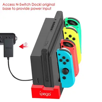 ıPega PG9186 Denetleyici Şarj Nintendo Anahtarı Joycon Uyumlu şarj standı Standı İstasyonu 2 Renk Tutucu Göstergesi ile