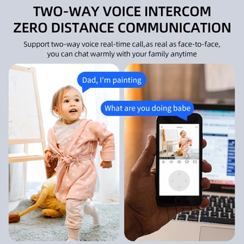 İki ev Güvenlik Gözetim Kamera IP WiFi Kapalı Bebek Monitörü 1080P Kablosuz Kamera yönlü Ses Gece Görüş Hareket Algılama
