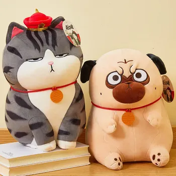İmparator Çarşı siyah Kedi Kawaii peluş oyuncaklar Karikatür Komik Anime Modeli Bebek doldurulmuş oyuncak Noel doğum günü hediyesi Çocuklar İçin