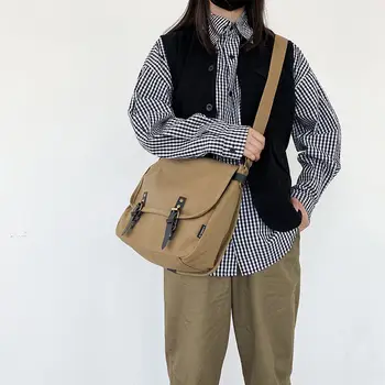 Joker Eğik Satchel Üniversite Öğrencileri Rüzgar Çantası Kanvas Çanta Erkek askılı çanta kadın askılı omuz çantası