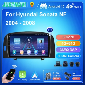 JUSTNAVI Android 10.0 Carplay 4G WIFI DSP BT Radyo Video Oynatıcı Hyundaı Sonata NF 2004 - 2008 İçin Kafa Ünitesi GPS AMP No 2 din DVD
