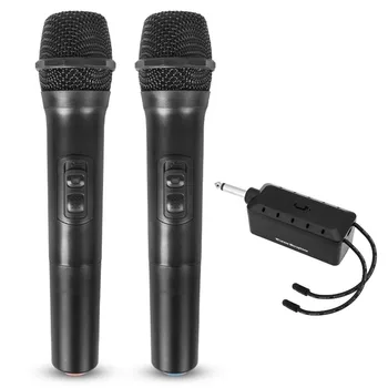 Kablosuz Mikrofon bire iki mikrofon alıcısı ile FM sahne Profesyonel KTV Şarkı Şarkı Ev Partileri USB kablosuz mikrofon