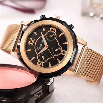Kadın Kol Saatleri Yeni Moda Marka Gül Altın Arama Bilezik Paslanmaz Çelik Kayış Lidies kuvars saatler Saat relogio feminino