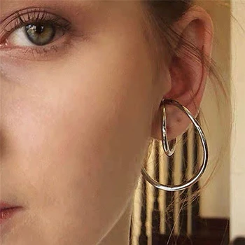 Kadınlar Geometri Çember Kulak Manşet kulak klipsi Düzensiz Eğri Klip Hoop Küpe Küpe Takı Hiçbir Piercing Earcuff Kadınlar için Hediye