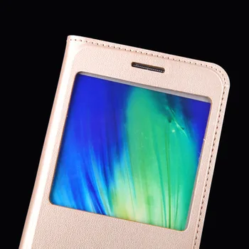 Kapak çevirin Deri Telefon Kılıfı İçin Samsung Galaxy A5 2016 A 5 6 SM A510 A510F A510FD SM-A510F DS Darbeye Kılıfları Temizle Pencere