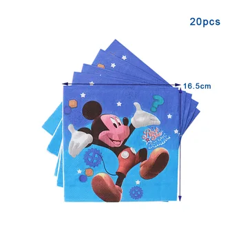 Karikatür Disney Mickey Mouse Tema Çocuklar Favor Doğum Günü Paketi Olay parti bardakları Tabaklar Bebek Duş Tek Kullanımlık Sofra Malzemeleri