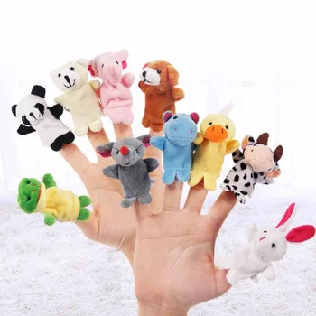 Karikatür Hayvan parmak kuklası Bebek Peluş Bebek Hayvan Parmak Oyuncak Setleri Erken Eğitim Hikaye Anlatmak Sahne Aile Çocuklar parmak kuklası s