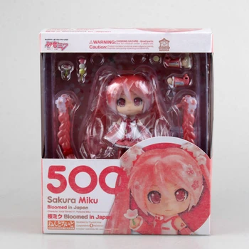 Kawaii Anime Figürü Hatsune Miku #500 Sakura Hatsune Sevimli Değişim Yüz Modelleri Bebek PVC Aksiyon Figürleri Oyuncak hayranları karikatür oyuncaklar hediye