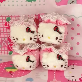 Kawaii Sanrio Aksesuarları Hello Kittys Mymelody Karikatür Sevimli Sessiz Aşınmaya Dayanıklı Masa Ayak Pedi Anime Bebek Kız doğum günü hediyesi