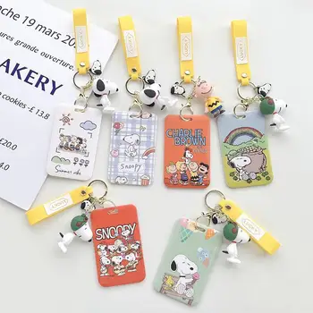 Kawaii Snoopy Charlie Kaş Woodstock Peluş Karikatür Sevimli Anahtarlık kart tutucu çanta uğuru Anime peluş oyuncaklar Kız doğum günü hediyesi