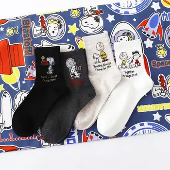 Kawaii Snoopys Karikatür Pamuk Çorap Sevimli Sanrio Sıcak Kış Orta Çorap Yumuşak Rahat Yaratıcı Doğum Günü Hediyeleri