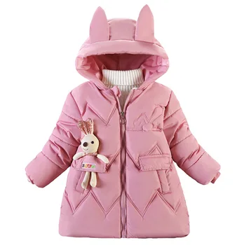 KEAIYOUHUO Yeni 2022 Kış Moda Çocuk Aşağı Ceket Sevimli Tavşan çocuk Kız Ceket Kalınlaşmış Kürk Yaka Bebek Kız palto