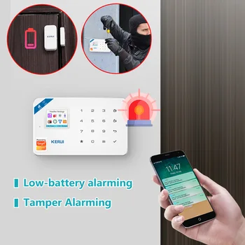KERUI W181 Alarm Sistemi WİFİ GSM Alarm Ev Kiti Desteği Alexa Akıllı Yaşam Hareket sensör dedektörü Kapı Sensörü Siren