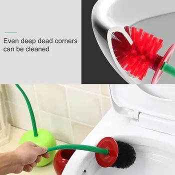 Kiraz Tuvalet Fırçası Yaratıcı Moda Kalın Fırça Kafası kaymaz Kolu Güçlü Deterjan PP Malzeme Fırça Banyo Aksesuarları