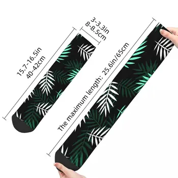 Komik Mutlu erkek Çorapları Yeşil Siyah Yapraklar Vintage Harajuku Desen Doku Boyama Hip Hop Ekip Çılgın Çorap Hediye Baskılı