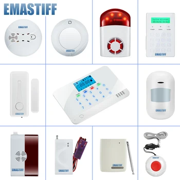 Komple güvenlik aksesuarları ev aile güvenlik GSM WIFI PSTN alarm sistemi YENİ Kablosuz Siren Yangın Duman Gaz sensörü