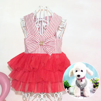 Kore Tarzı yaz elbisesi Evcil Köpek Giysileri Chihuahua Düğün Zarif Etek Köpek Giyim Bahar Kostümleri