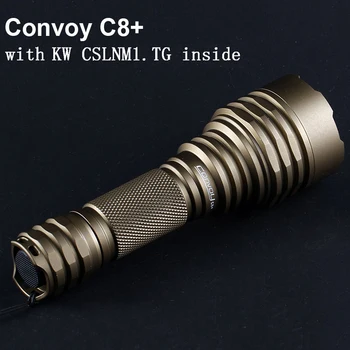 KW ile Konvoy C8 Artı El Feneri CSLNM1.TG 6500 K Led Torch flaş ışığı 18650 yüksek güçlü Lanterna kamp taktik fener
